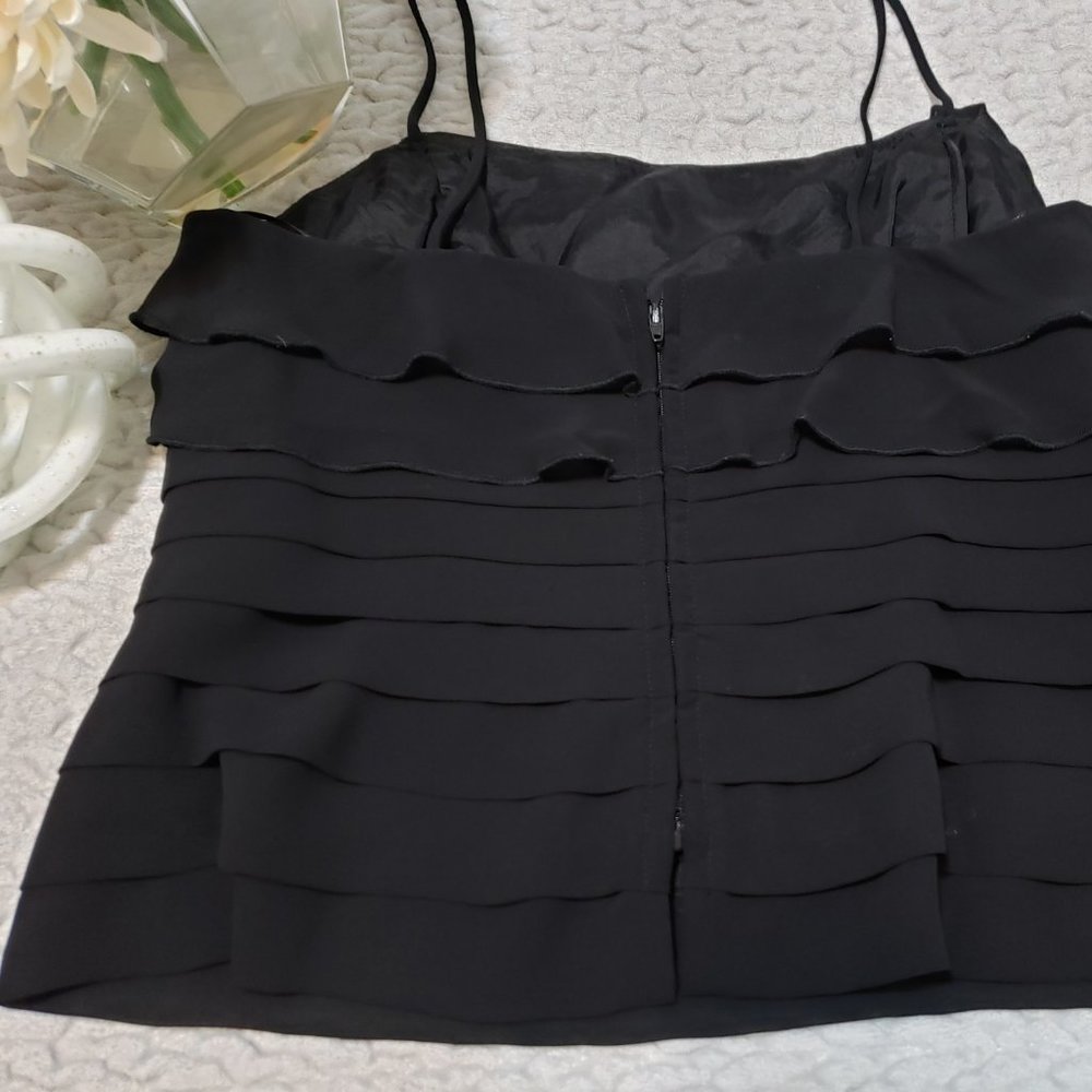 JS Collection black spaghetti straps crop top with ruffles Size 4(US)